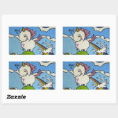 Sticker Rectangulaire La licorne de Chubby (Feuille)