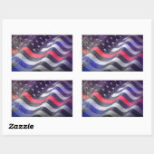Sticker Rectangulaire La Ligne Rouge Mince (Feuille)