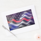 Sticker Rectangulaire La Ligne Rouge Mince (Enveloppe)