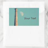 Sticker Rectangulaire La Lune et une tour : Aberystwyth (Sac)