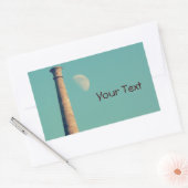 Sticker Rectangulaire La Lune et une tour : Aberystwyth (Enveloppe)