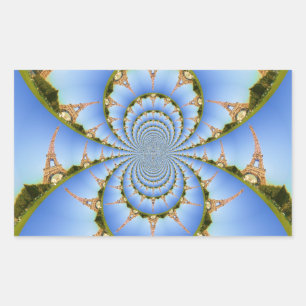 Sticker Rectangulaire La magie de Paris : Design de tour Eiffel géométri