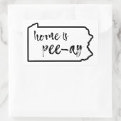 Sticker Rectangulaire La maison est Pee-Ay Pennsylvania (Sac)