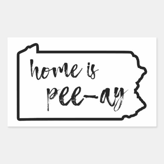 Sticker Rectangulaire La maison est Pee-Ay Pennsylvania (Devant)
