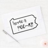 Sticker Rectangulaire La maison est Pee-Ay Pennsylvania (Enveloppe)