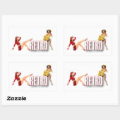Sticker Rectangulaire La marque RETRO (Feuille)