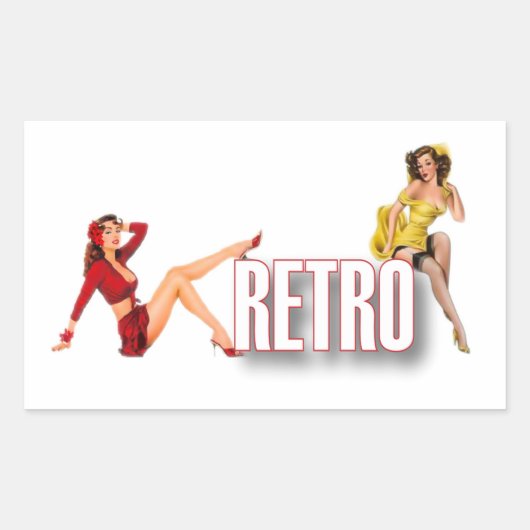 Sticker Rectangulaire La marque RETRO (Devant)