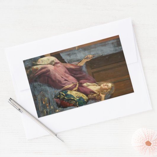 Sticker Rectangulaire La Minx (par John Collier) (Enveloppe)