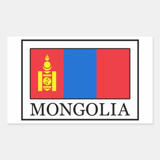 Sticker Rectangulaire La Mongolie (Devant)