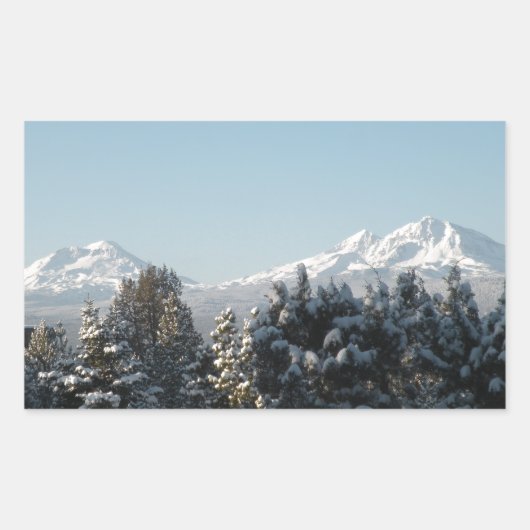 Sticker Rectangulaire La montagne Cascade (Devant)