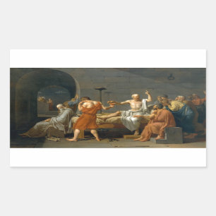 Sticker Rectangulaire La mort de Socrates par Jacques-Louis David
