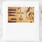 Sticker Rectangulaire La musique est la vie (Sac)