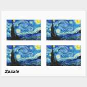 Sticker Rectangulaire La nuit étoilée - Van Gogh (Feuille)
