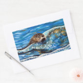 Sticker Rectangulaire La Otter dans la peinture de la mer (Enveloppe)