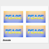 Sticker Rectangulaire La PAIX reste avec l'Ukraine Liberté pour l'Ukrain (Feuille)