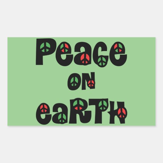 Sticker Rectangulaire La Paix sur Terre Noël (Devant)