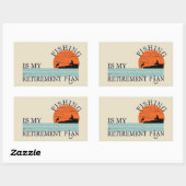 Sticker Rectangulaire la pêche est mon régime de retraite (Feuille)