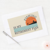 Sticker Rectangulaire la pêche est mon régime de retraite (Enveloppe)