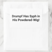 Sticker Rectangulaire La perruque de Drumpf a Syph Hankamer Artjunkhaus  (Sac)