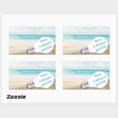 Sticker Rectangulaire La plage est toujours une bonne idée, été (Feuille)