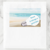 Sticker Rectangulaire La plage est toujours une bonne idée, été (Sac)