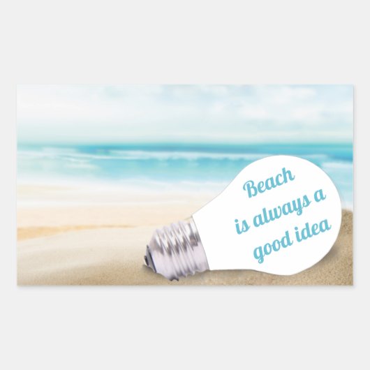 Sticker Rectangulaire La plage est toujours une bonne idée, été (Devant)