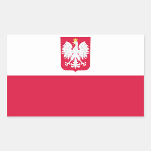 Sticker Rectangulaire La Pologne/Polonais/drapeau polonais