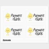 Sticker Rectangulaire La poule de l'aviateur (Feuille)