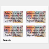 Sticker Rectangulaire La première femme d'Adam Lilith Jeff Hankamer Artj (Feuille)