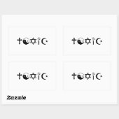 Sticker Rectangulaire La religion est un libre-penseur toxique (Feuille)