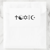 Sticker Rectangulaire La religion est un libre-penseur toxique (Sac)
