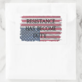 Sticker Rectangulaire La Résistance Est Devenue Un Devoir | Patriotique (Sac)
