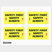 Sticker Rectangulaire La Sécurité D'Abord Toujours ! (Feuille)