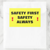 Sticker Rectangulaire La Sécurité D'Abord Toujours ! (Sac)