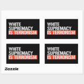 Sticker Rectangulaire La suprématie blanche est terrorisme rectangulaire (Feuille)