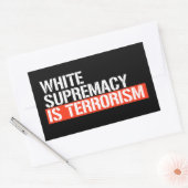 Sticker Rectangulaire La suprématie blanche est terrorisme rectangulaire (Enveloppe)