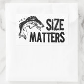 Sticker Rectangulaire La Taille Compte ! Amusant design de pêche (Sac)