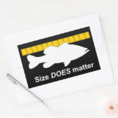 Sticker Rectangulaire "La taille importe" - Funny pêche basse (Enveloppe)