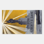 Sticker Rectangulaire La torche de la statue de la Liberté et la marine (Devant)