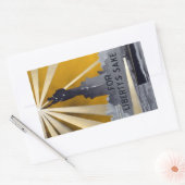 Sticker Rectangulaire La torche de la statue de la Liberté et la marine (Enveloppe)