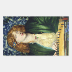 Sticker Rectangulaire La tour bleue (par Dante Gabriel Rossetti)