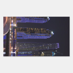 Sticker Rectangulaire La tour de Dubaï Cayan la nuit