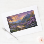 Sticker Rectangulaire La vallée de la Lavande à l'aube (Enveloppe)