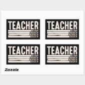 Sticker Rectangulaire La vie d'enseignant rentrée scolaire (Feuille)