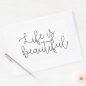 Sticker Rectangulaire La vie est belle, Citation inspirante (Enveloppe)