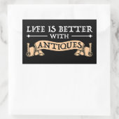Sticker Rectangulaire La Vie Est Meilleure Avec Les Antiquités (Sac)