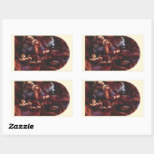 Sticker Rectangulaire La Vierge aux rochers de Léonard de Vinci (Feuille)