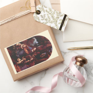 Sticker Rectangulaire La Vierge aux rochers de Léonard de Vinci