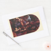 Sticker Rectangulaire La Vierge aux rochers de Léonard de Vinci (Enveloppe)