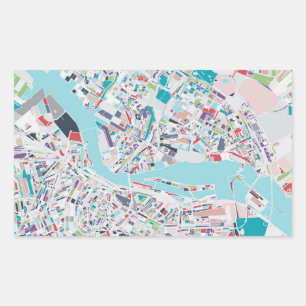 Sticker Rectangulaire La ville d'Amsterdam